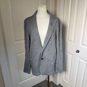 Faherty Inlet Knit Blazer Mens L Gray Melange Stretch Casual Jacket NWT